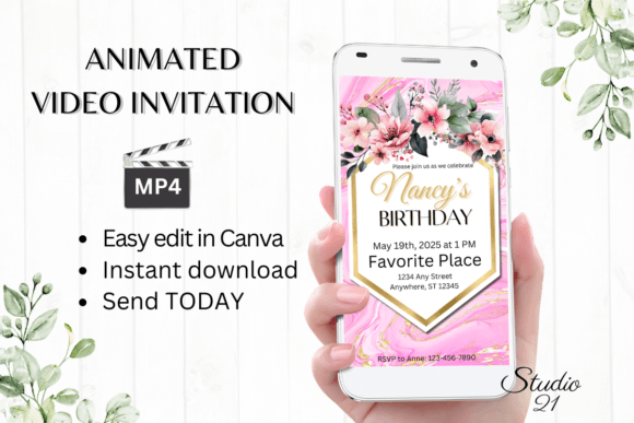 Effortless Elegance: Mastering Digital Marble Birthday Evites