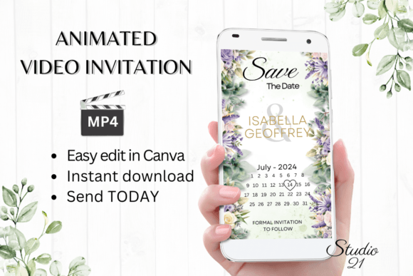 Instantly Shareable Digital Save the Date W2414B Invitations