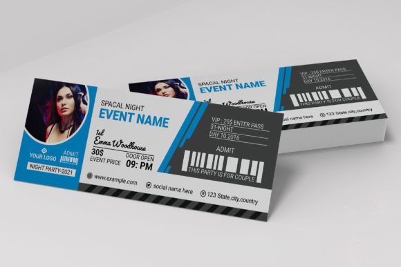 Modern Event Ticket Template Design for Easy Customization