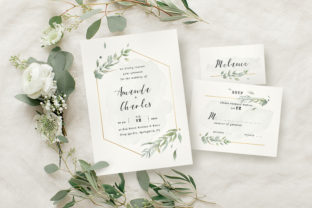 Modern Gold Foliage Wedding Suite: Effortless Elegance