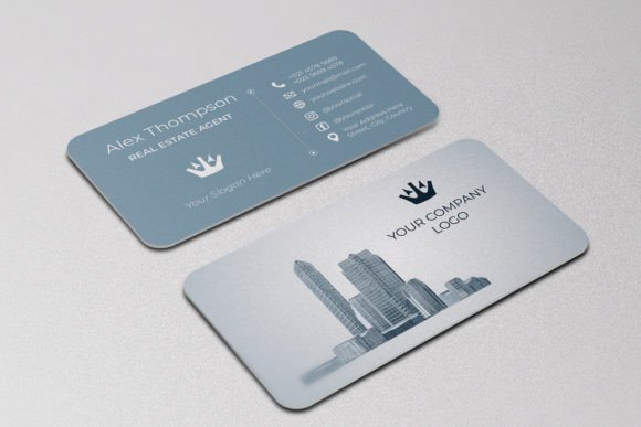 Modern Real Estate Business Card Design Template for Professionals