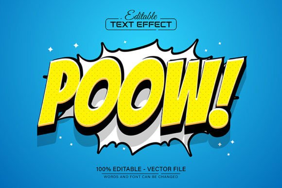 Poow Pop Art Comic Text Effect: Bold Vector Graphics